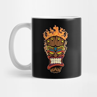 Tiki Mask with Orange Fire Mug